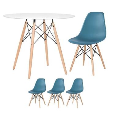 Imagem de Loft7, Mesa redonda Eames 90 cm + 3 cadeiras Eiffel DSW