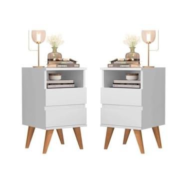 Imagem de Kit Mesa de Cabeceira Pop Branco para Decoração Minimalista