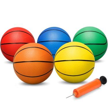 Imagem de Mini conjunto de basquete Amarlozn 6" de borracha, pacote com 5 unidad