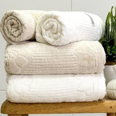 Imagem de Jogo De Toalhas Lollipop Buddemeyer 4 Peças 100% Algodão Branco-marfim