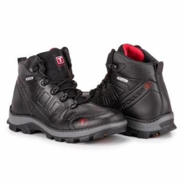 Imagem de Bota Coturno Masculino Motociclista Trilha Adventure Radical Esportiva Preto-Masculino