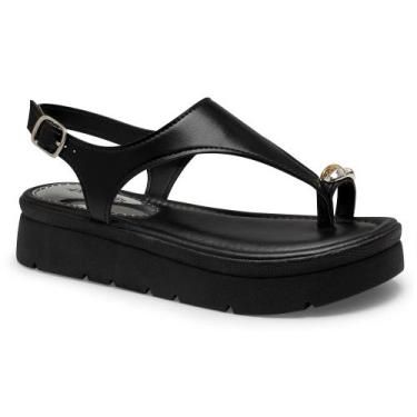 Imagem de Sandália Flatform Mississipi MF483 Feminina - Preta, Preto, 37