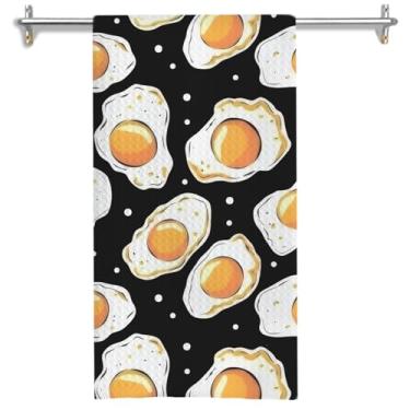 Imagem de GOOZHO Egg Gifts Toalhas de cozinha, presentes para amantes de culinária, toalhas de chá para decoração de cozinha, presente para amantes de alimentos, toalha de mão decorativa, 40 x 61 cm