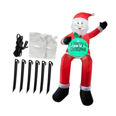 Imagem de Baoblaze Enfeite de Natal inflável do Papai Noel com LED embutido, ideal para decoração de pátio e quintal.