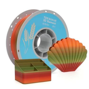 Imagem de TECSONAR Filamento de impressora 3D Matte Rainbow PLA, carretel de 1 kg (1 kg) PLA de 1,75 mm, material de impressão 3D de mudança rápida de cor, PLA multicolorido, filamento gradiente para a maioria