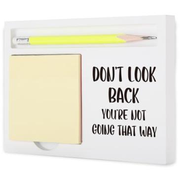 Imagem de Porta-notas inspirador não olhe para trás, organizador de mesa motivacional para professor, colega de trabalho, chefe graduado, presente de incentivo para escritório, escola, decoração de casa