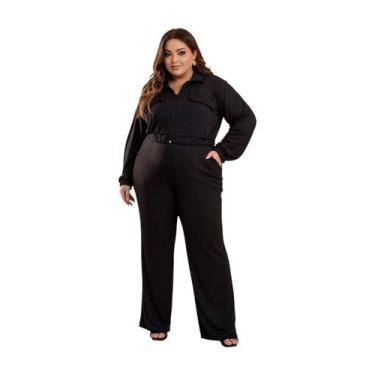 Imagem de Conjunto De Frio Inverno Feminino Plus Size Casaco Manga Longa e Calça