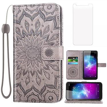 Imagem de Capa de telefone para ZTE Quest 5/ZTE Blade Vantage 2 /A3L/L8/A3 2019 capa carteira com protetor de tela de vidro temperado girassol capa flip fina suporte para cartão acessórios de celular mulheres
