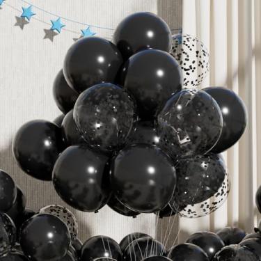 Imagem de Balões pretos RainbowQ: 55 peças de tamanhos diferentes para decorações de festa de aniversário de casamento e aniversário de formatura