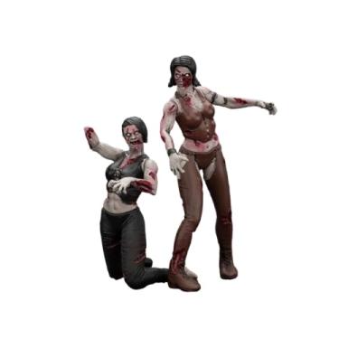 Imagem de JOYTOY Dark Source Zombie Figura de ação lutadoras femininas 1/25 com articulações móveis e destacáveis, estatuetas de zumbi em miniatura para exibição de Halloween e brincadeiras imaginativas