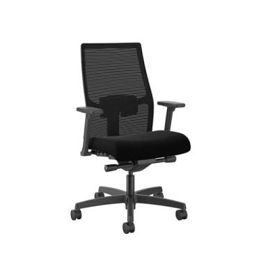 Imagem de HON Cadeira de escritório ergonômica Ignition 2.0, inclinação ajustável, rodas giratórias, confortável para longas horas, cadeiras de mesa de escritório em casa, preta