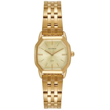 Imagem de Mondaine Relógio Feminino Quadrado Dourado Minimalista Elegante