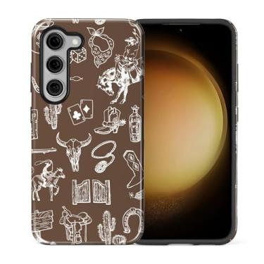 Imagem de Flivro Capa para Samsung Galaxy S23, 2 em 1 PC capa rígida e amortecedor interno de silicone, antiarranhões, à prova de choque, design fino, colagem caubói ocidental