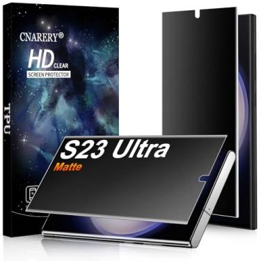 Imagem de Cnarery Pacote com 2 películas protetoras de privacidade ultra fosco para Samsung Galaxy S23 de 6,8 polegadas [sem vidro], antiarranhões, antirreflexo, suporta desbloqueio de impressões digitais