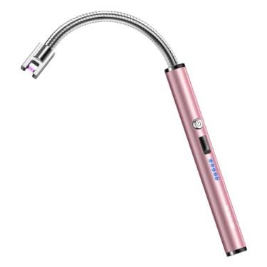 Imagem de RONXS Isqueiro elétrico, isqueiro elétrico tipo C recarregável com visor de bateria, pescoço flexível mais longo à prova de vento arco de plasma isqueiros longos para velas fogos de artifício