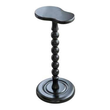 Imagem de MotiveTech Mesa lateral de madeira, pequena, para quarto, sala de estar, mesa de apoio, de cabeceira para uso interno e externo, em pátios e sofás, Preto