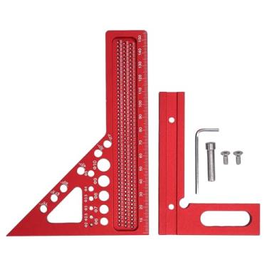 Imagem de Hilitand Conjunto de Régua Triangular para Carpintaria Quadrada de Liga de Alumínio Com 6 Furos Angulares para Marcação Precisa 22,5 ° a 90 ° CNC Acabamento Anodizado à Prova de Ferrugem