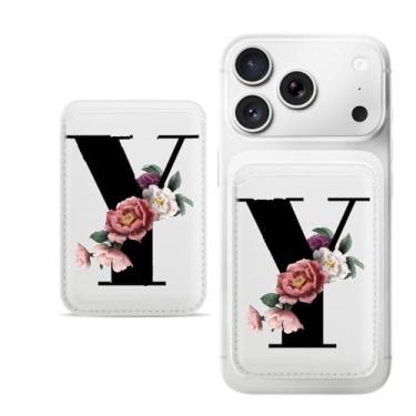 Imagem de Porta-cartão magnético Y-letter para iPhone, capa fina de couro PU, capa para cartão, capa traseira para cartão, acessório de telefone fofo