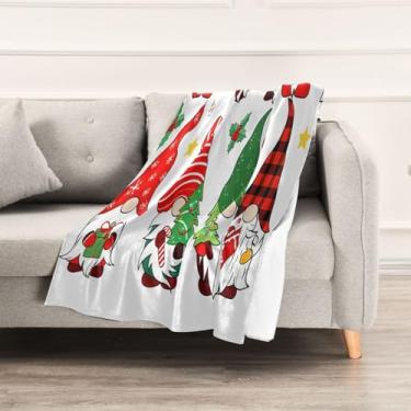 Imagem de Wassud Cobertores e mantas de Natal 152 cm x 228 cm cobertor de inverno de gnomos para sofá, cobertores quentes aconchegantes de lã de pelúcia para cama, sofá, cadeira, decoração de casa