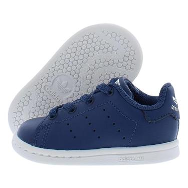 Imagem de adidas Originals Tênis infantil Stan Smith Cloudfoam, Night Marine/Night Marine/Branco, 7 Toddler