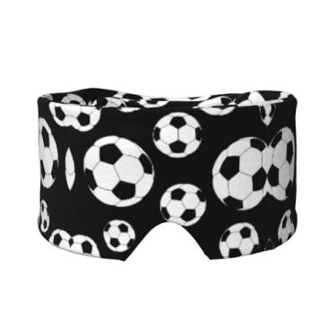 Imagem de Máscara protetora para olhos e orelhas de futebol com estampa preta, respirável, ajustável, blecaute, confortável
