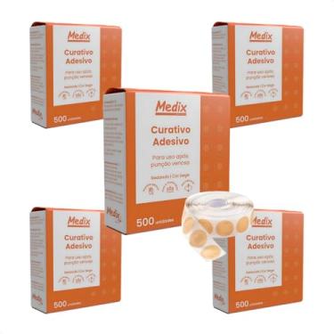 Imagem de Kit 5 - Curativo Redondo Adesivo Pós Coleta Bege - 2500 Unid