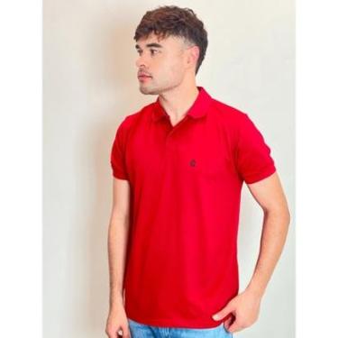 Imagem de Polo Masculina Piquet Básica Com Botões Polo Wear Vermelho Médio-Masculino