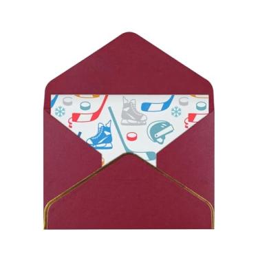 Imagem de SKKNT Hockey Elements Cartões de felicitações com estampas criativas para todas as ocasiões, convites de festa de aniversário de casamento, 12,7 x 15,2 cm
