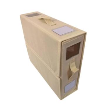 Imagem de Ｂｅｓｇａ Organizador de Lençóis, Caixa Organizadora para Armário, Ideal para Guardar Cobertores de Verão, Fronhas E de Edredom. Organização Doméstica, Bege, Tamanho real