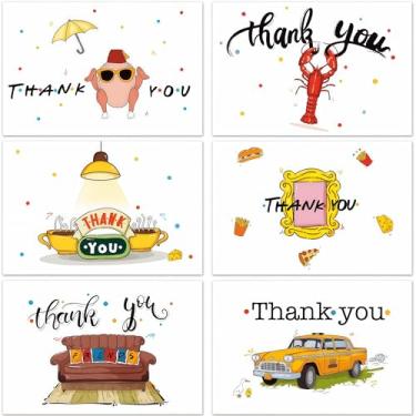 Imagem de Tbwoet Cartões de agradecimento com envelopes Kraft e adesivos combinando, 10 x 15 cm, perfeitos para negócios, casamentos, chás de panela, graduações design minimalista (amigo)