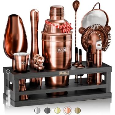 Imagem de BARE BARREL® Mixology Bartender Kit Bar Set | Conjunto de coqueteleira de 16 peças | Ferramentas de mistura de martini barware para bar em casa | Incluindo 35 cartões de receita | Conjunto de presente