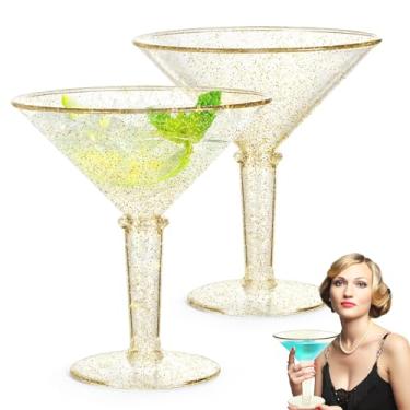 Imagem de Conjunto de 2 copos de Martini gigantes, copos de Martini de plástico jumbo de 1,360 g, copo de coquetel de camarão acrílico grande para centros de mesa e decorações de festa de Martini, reutilizável