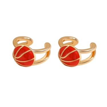 Imagem de Brincos de bola de futebol com clipe de bola de futebol delicados minúsculos brincos de basquete softball, brincos de bola esportiva leve para mulheres, joias de jogos, Cobre, Sem pedra preciosa