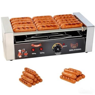 Imagem de SHILINTONG Máquina Elétrica de Enrolar Cachorro-Quente - 5 Rolos de Aço Inoxidável - Comercial e Doméstica - Prata