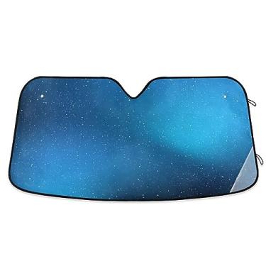 Imagem de Persianas de para-brisa com glitter azul, capa solar para carro, acessórios de verão para carro