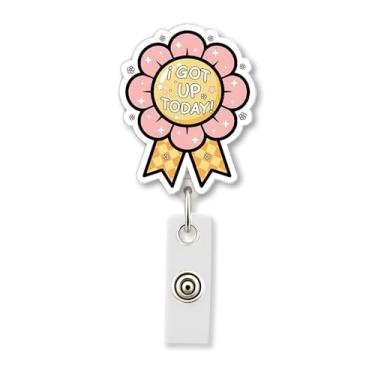Imagem de HOSALA Carretel retrátil de crachá I Got Up Today com clipe jacaré, suporte de crachá ABS para trabalhador de saúde engraçado, enfermeira, hospital, enfermeira, presente para família, amigos, colegas