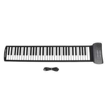 Imagem de LiebeWH Engrossar Piano Portátil de Enrolar 61 Teclas Teclado Eletrônico USB Recarregável, Material Ecologicamente Correto, ótimo para Crianças, Multifuncional, Prática Conveniente, Versátil
