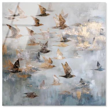 Imagem de Decoração de parede de casa de fazenda com impressão acrílica Sky Full of Wings II da Art Remedy, pronta para pendurar, 61 x 61 cm