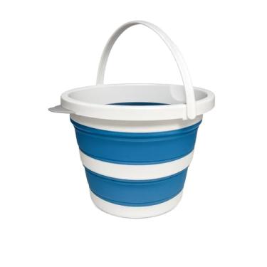 Imagem de Balde Retrátil de Silicone 5 L – Dobrável, Compacto, Multiuso para Camping, Lavagem e Uso Doméstico (azul)