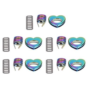 Imagem de CUOFYUNL Twist Lock Colorido Clássico em forma de coração Design Fivela de bloqueio de hardware para carteiras DIY, bolsas e bolsas