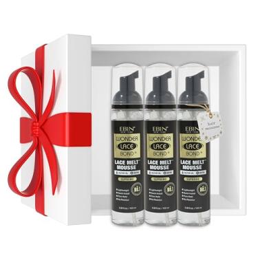 Imagem de Wonder Lace Bond Lace Melt Mousse 100 ml (pacote com 3) - Fixação Firme Extrema (Suprema) | Biotina + Óleo de Rícino | Sem resíduo, Fórmula de Longa Duração com Bordas Protetoras, Dá Aparência