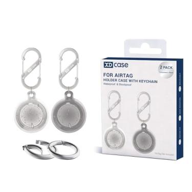Imagem de Capa protetora de TPU à prova d'água para AirTag XDcase com chaveiro (preto + transparente)