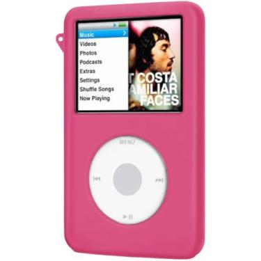 Imagem de Capa protetora de borracha de silicone MP3 Player para Apple iPod Classic 5ª/6ª/7ª geração modelos espessos (vermelho morango)