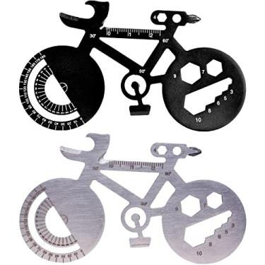 Imagem de Chaveiro multiferramentas pacote com 2 ferramentas de bolso de metal para homens, portátil, sem ferrugem, ferramentas multifuncionais para parafuso, régua e abridor de garrafas, manutenção de rotina