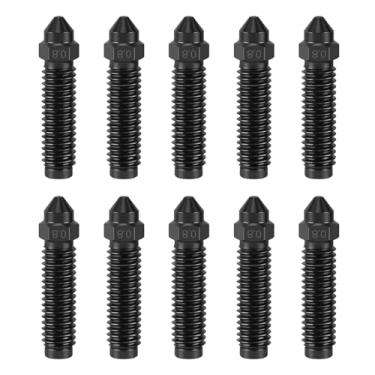 Imagem de Fafeicy Substituição do Bico Hotend de 10 Unidades de 0,8 Mm, Bico Extrusor de Aço Totalmente Endurecido Com Usinagem CNC de Alta Precisão para Impressão Suave e Uso Duradouro