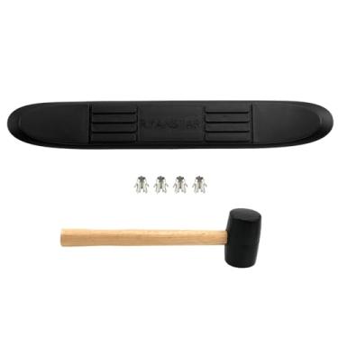 Imagem de RULLINE Almofada de substituição para barras de nerf redondas de 7,6 cm de 1 peça de estribo antiderrapante durável compatível com caminhões, SUVs e Vans Black Running Board Pad com 4 pinos, martelo