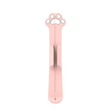 Imagem de Linda capa para caneta stylus pata de gato, suporte para tablet, lápis, adesivo removível, para tela sensível ao toque, capa protetora de silicone (rosa)