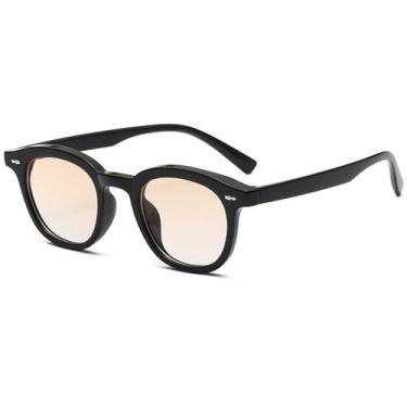 Imagem de Óculos de Sol Feminino Oval Pequeno Rice Nail com Proteção UV400 para Esportes ao Ar Livre, Corrida e Ciclismo, Lentes Pretas Degradê.