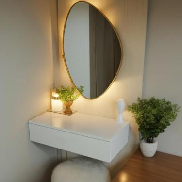 Imagem de Penteadeira Suspensa com Gaveta Organizador – MDF/MDP Certificado, 60x30x13 cm, Montagem Fácil, Branco ou Preto