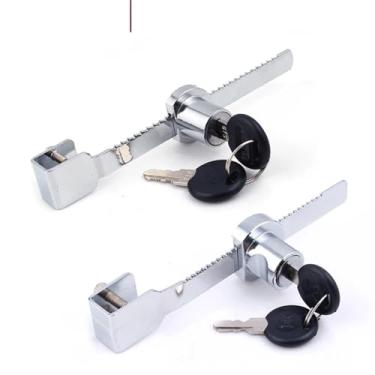 Imagem de Fechadura de porta de vidro deslizante trava de armário de vidro 2 chaves para guarda-roupa escritório vitrine MMS567 1 peça (chave L diferente)